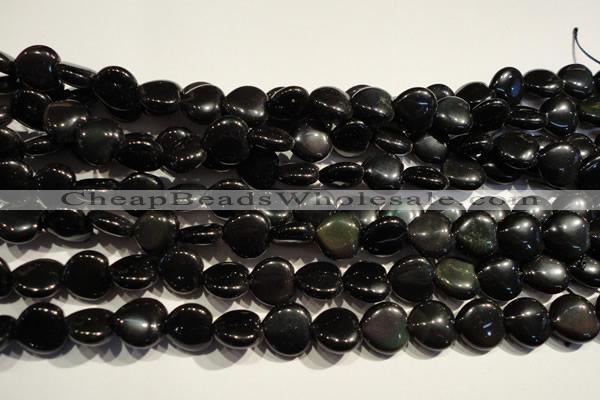 COB468 15.5 inches 12*12mm heart black obsidian beads wholesale