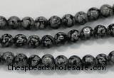 COB51 15.5 inches 6mm round Chinese snowflake obsidian beads