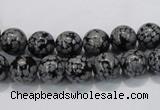 COB52 15.5 inches 8mm round Chinese snowflake obsidian beads