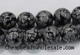 COB53 15.5 inches 12mm round Chinese snowflake obsidian beads