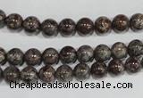 COB551 15.5 inches 6mm round red snowflake obsidian beads wholesale