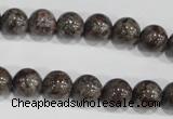 COB553 15.5 inches 10mm round red snowflake obsidian beads wholesale