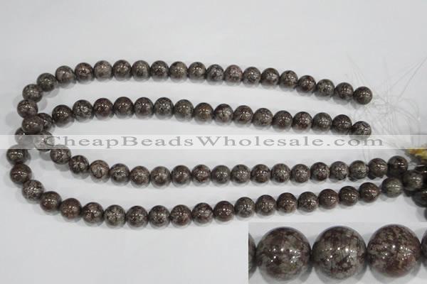 COB554 15.5 inches 12mm round red snowflake obsidian beads wholesale