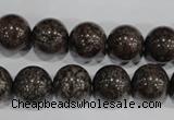 COB555 15.5 inches 14mm round red snowflake obsidian beads wholesale