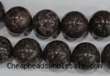 COB556 15.5 inches 16mm round red snowflake obsidian beads wholesale