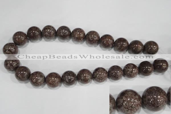 COB557 15.5 inches 18mm round red snowflake obsidian beads wholesale