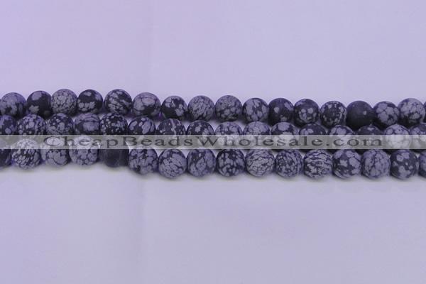 COB561 15.5 inches 6mm round matte snowflake obsidian beads