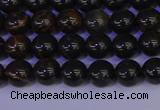 COB650 15.5 inches 4mm round gold black obsidian beads wholesale