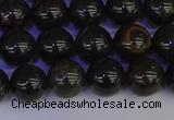 COB652 15.5 inches 8mm round gold black obsidian beads wholesale