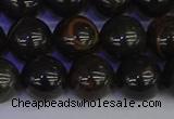 COB654 15.5 inches 12mm round gold black obsidian beads wholesale