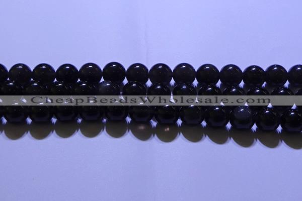 COB704 15.5 inches 12mm round ice black obsidian beads wholesale