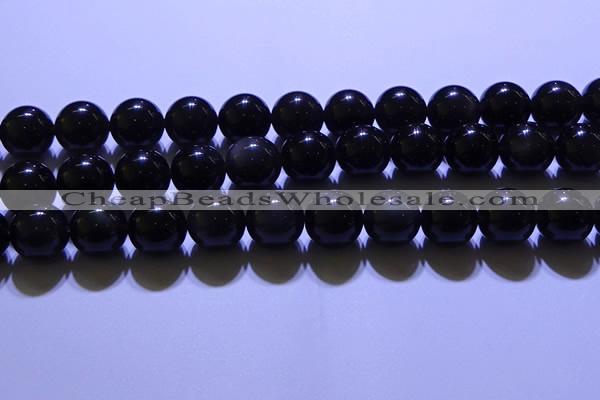 COB706 15.5 inches 16mm round ice black obsidian beads wholesale