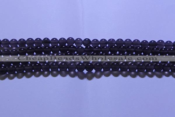 COB711 15.5 inches 6mm round ice black obsidian beads wholesale