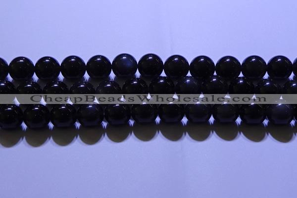 COB714 15.5 inches 12mm round ice black obsidian beads wholesale