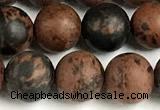 COB822 15 inches 8mm round matte mahogany obsidian beads