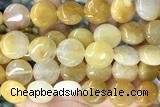 COIN119 15 inches 16mm coin yellow jade beads