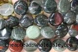 COIN125 15 inches 16mm coin blood jasper beads