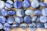 COIN128 15 inches 16mm coin blue aventurine jade beads