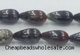 COJ08 15.5 inches 10*20mm teardrop blood jasper gemstone beads