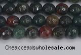 COJ310 15.5 inches 4mm faceted round Indian bloodstone beads