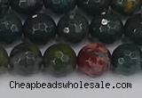 COJ312 15.5 inches 8mm faceted round Indian bloodstone beads