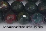 COJ314 15.5 inches 12mm faceted round Indian bloodstone beads