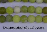 COJ401 15.5 inches 6mm round matte olive jade beads wholesale