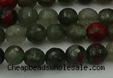 COJ461 15.5 inches 6mm faceted round blood jasper beads wholesale