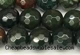 COJ500 15 inches 6mm faceted round Indian bloodstone jasper beads