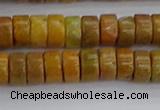 COJ620 15.5 inches 3*6mm heishi orpiment jasper beads