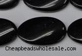 CON59 15.5 inches 18*30mm twisted oval black onyx gemstone beads