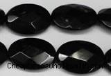 CON67 15.5 inches 18*25mm faceted oval black onyx gemstone beads