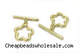 CONN08 2*21mm, 15-16mm copper toggle clasp gold plated