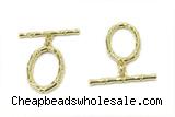 CONN11 2*25mm, 15*20mm copper toggle clasp gold plated