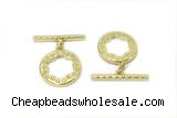 CONN12 3*21mm, 15mm copper toggle clasp gold plated