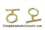 CONN14 2*21mm, 15mm copper toggle clasp gold plated