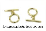 CONN15 2*21mm, 15mm copper toggle clasp gold plated