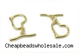 CONN18 2*21mm, 15mm copper toggle clasp gold plated