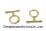 CONN21 2*21mm, 15mm copper toggle clasp gold plated