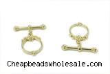 CONN23 2*21mm, 15mm copper toggle clasp gold plated