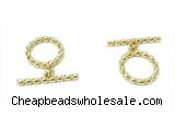 CONN24 2*21mm, 15mm copper toggle clasp gold plated