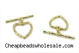 CONN25 2*21mm, 15mm copper toggle clasp gold plated