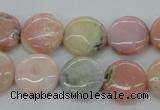 COP08 15.5 inches 16mm flat round natural pink opal beads wholesale