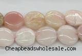 COP09 15.5 inches 14mm flat round natural pink opal beads wholesale