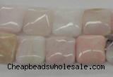 COP10 15.5 inches 14*14mm square natural pink opal beads wholesale