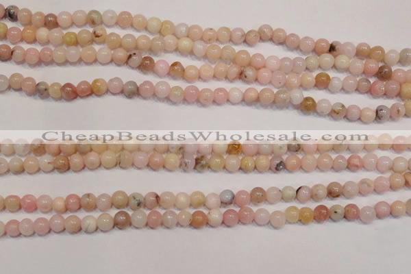 COP1001 15.5 inches 4mm round natural pink opal gemstone beads