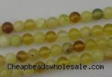 COP1200 15.5 inches 4mm round yellow opal gemstone beads