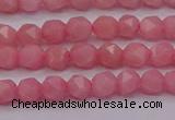 COP1221 15.5 inches 6mm faceted nuggets Chinese pink opal beads