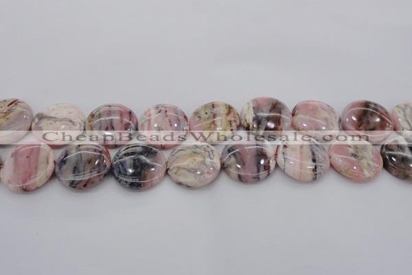 COP1263 15.5 inches 16mm flat round natural pink opal gemstone beads