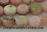 COP1294 15.5 inches 10mm flat round natural pink opal beads